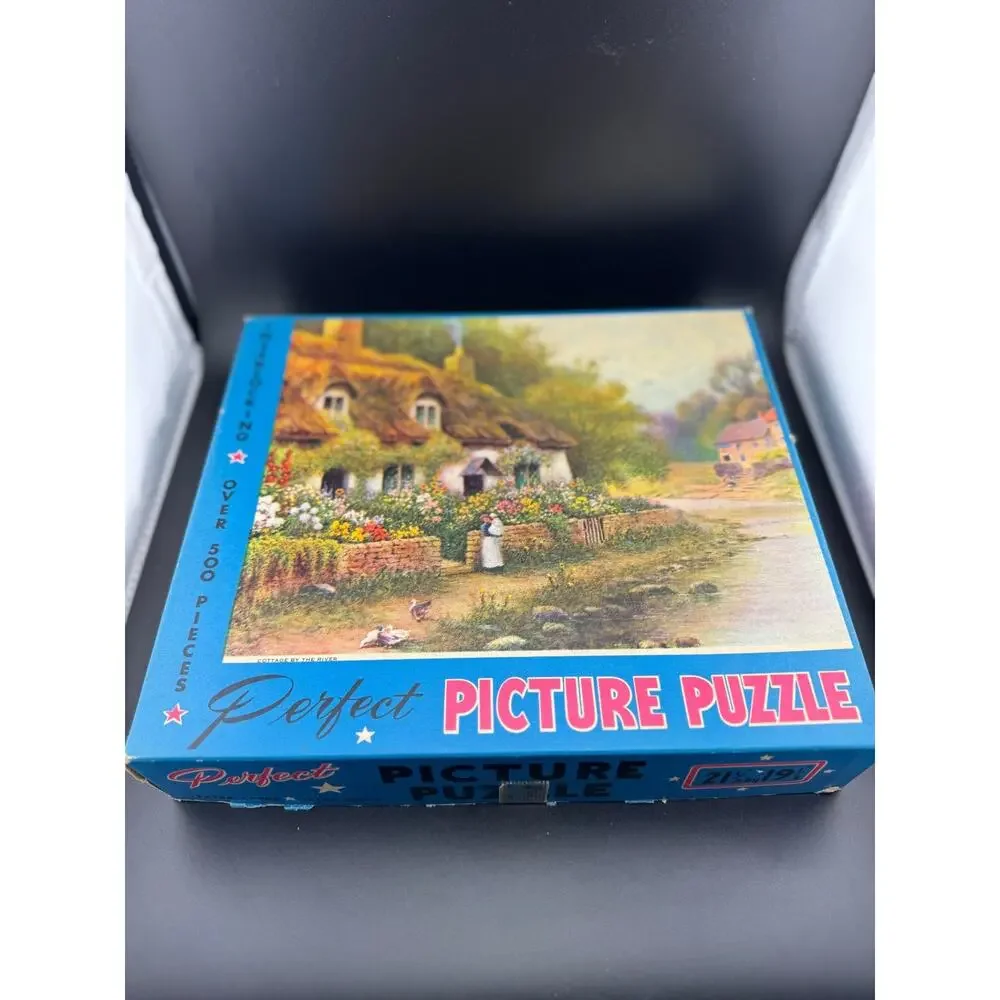 Vintage Perfect Picture Puzzle - Cottage by the River
